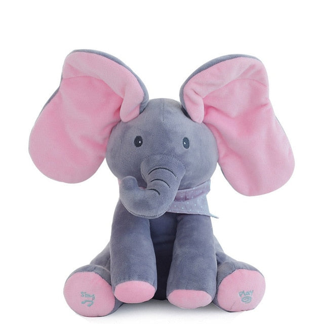 Baby Elephant Doll Peekaboo Plush Toy Cute Dog Electric Music dang yan Doll Birthday Gift