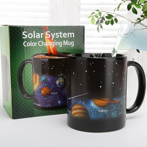1pc Starry Sky Ceramic Mug Heat Sensitive Color Changing For Tea Water Latte Beverage Gifts Drinking Cup